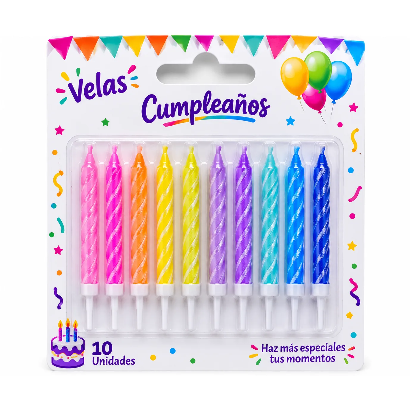 Vela Colorida para Pastel Feliz cumpleaños