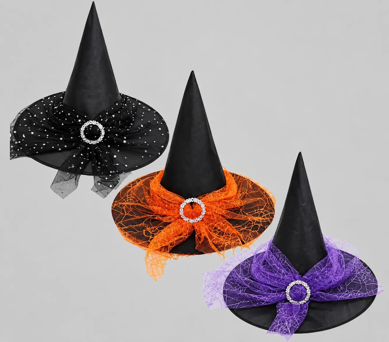 Sombrero de Bruja con Velo para Halloween