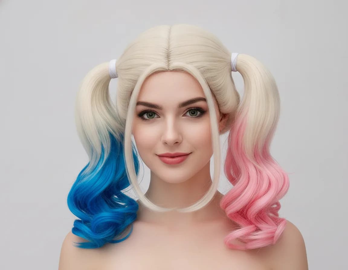 Peluca de Harley Quinn para Disfraz