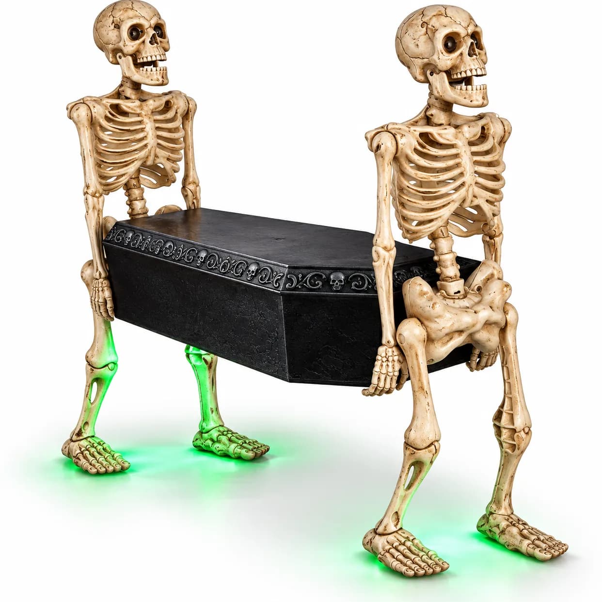 Esqueleto Animatrónico con Ataúd para Halloween