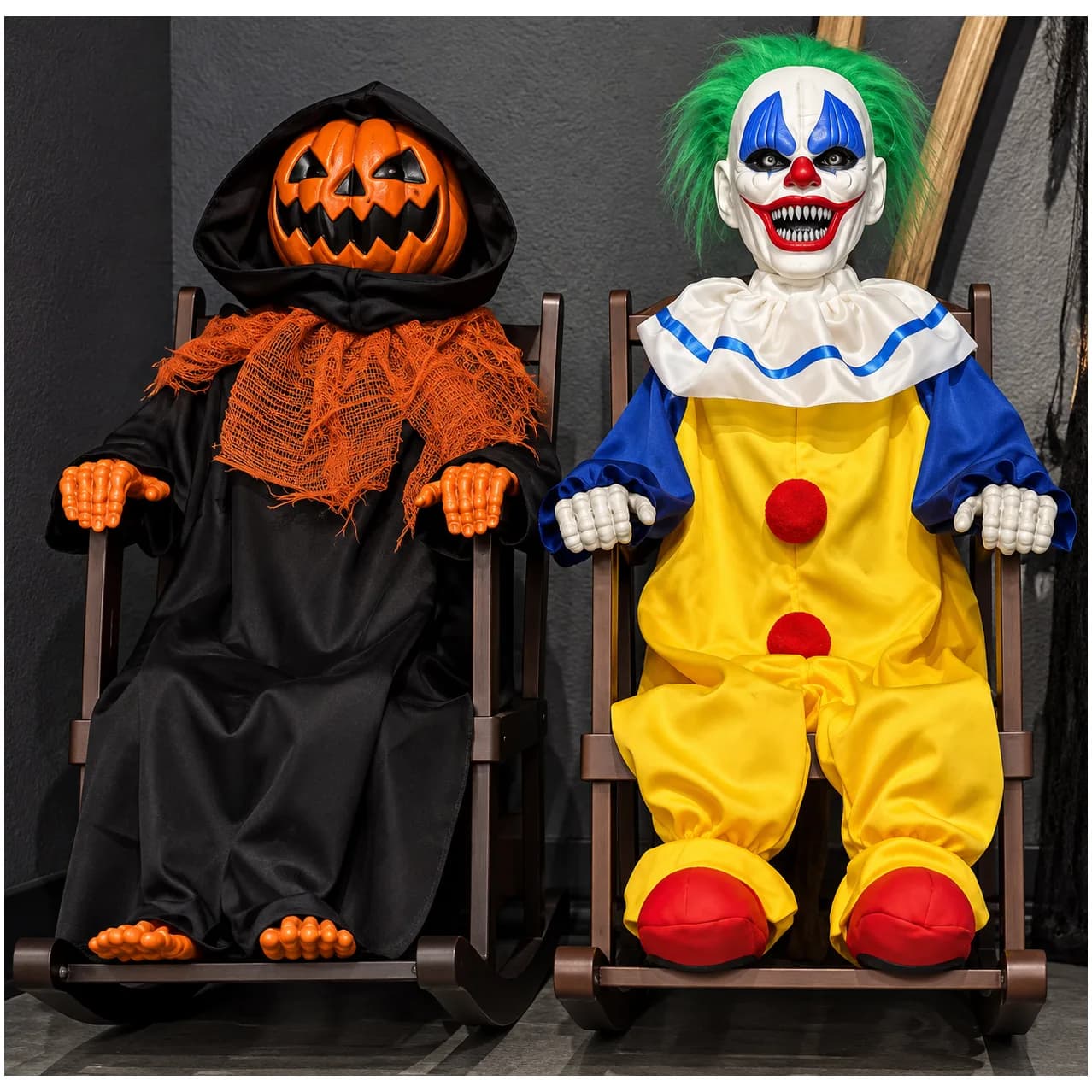 Decoración Halloween Payaso y Calabaza Mesedora Animatrónicos