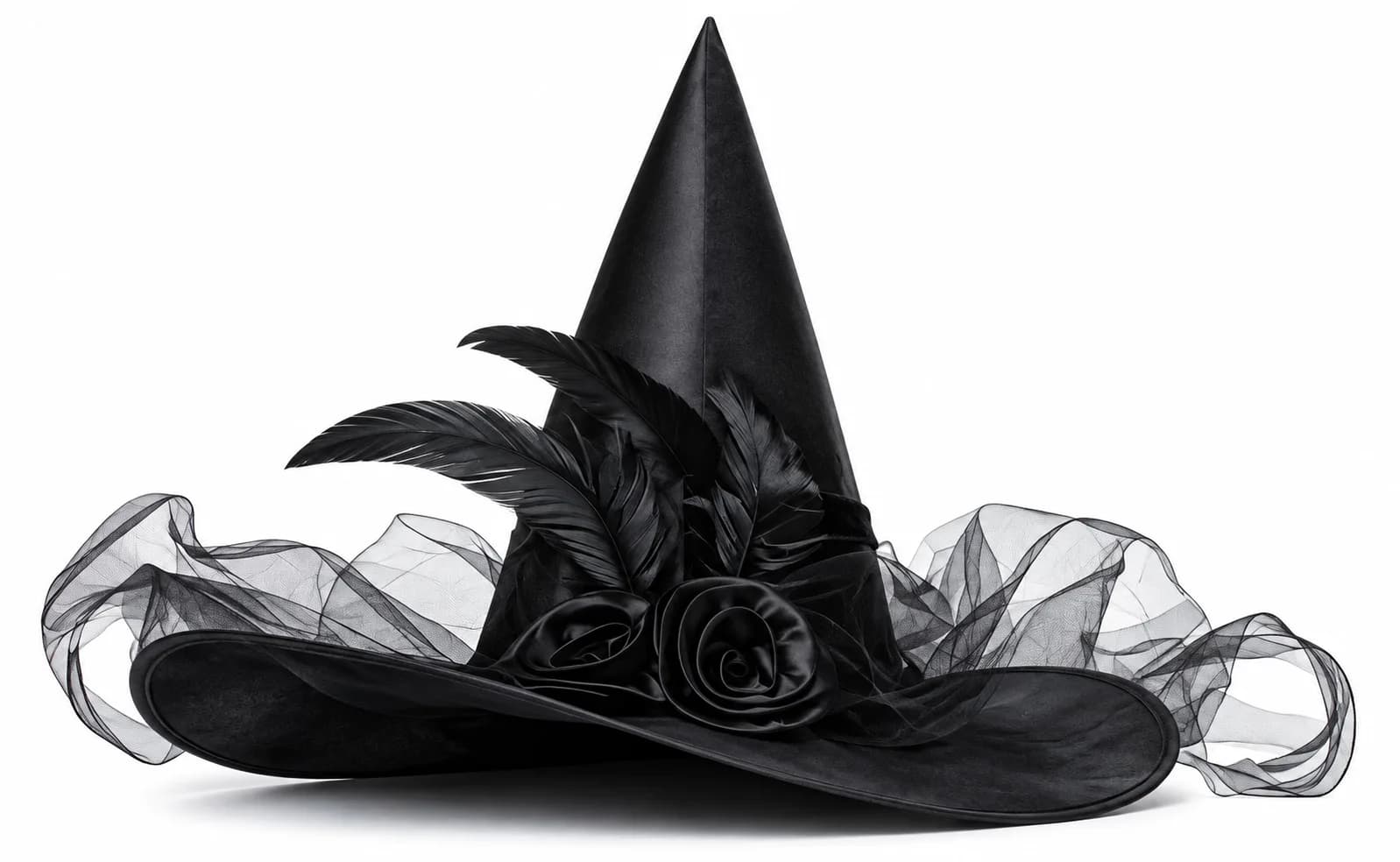 Sombrero de Bruja Rosa y Negro para Halloween